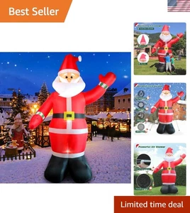 10 Fuß Aufblasbarer Weihnachtsmann mit LED-Leuchten - Perfekte Weihnachten Garten Dekor - Bild 1 von 8