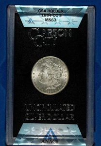 ANACS MS63 1884-CC GSA MORGAN SILBER DOLLAR 1 $ MIT BOX & COA - Bild 1 von 3