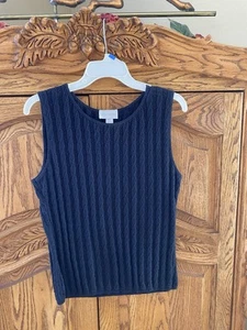 Women’s Sarah Arizona Cotton Sweater Knit Sleeveless Top Medium - Picture 1 of 5