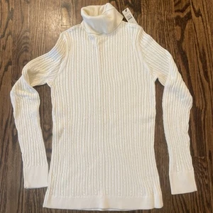 NEU Rollkragenpullover von Talbots Damen klein Zopfmuster 69 $ leicht Cotto - Bild 1 von 6
