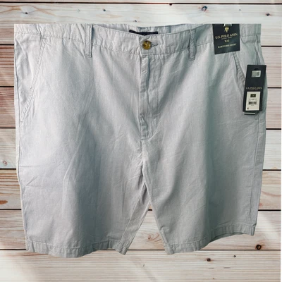 U.S. Polo Assn. Pantalones Cortos Hartford Azul/Blanco Rayas Frente Plano 100% Algodón Nuevos con Etiquetas Foto 1 de 4