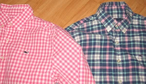 VINEYARD VINES Boy's Large 16 Button Up Shirt Lot Of 2 Long Sleeved Check EUC - Picture 1 of 6