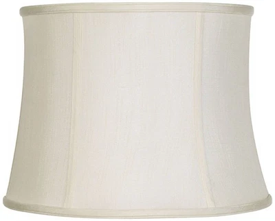 Creme Classic Medium Drum Lamp Shade 14" Top x 16" Bottom x 12" High (Spider) - Image 1 of 4