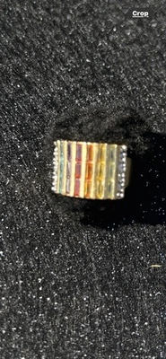 Anillo Suzanne Somers Vintage Arco Iris Corte Baguette Circonita cúctel Declaración Talla 7  Foto 1 de 4