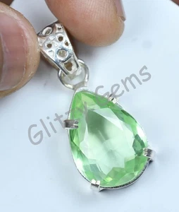 26,95 ct natürlicher grüner Saphir Birne 925 Sterlingsilber Anhänger zertifiziert - Bild 1 von 11