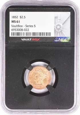 1852 $2.50 Gold Liberty Head MS61 NGC - Image 1 of 4