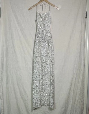 Vintage Scala Gown Womens S Ivory Silk Wedding Prom Dress Backless Beaded Glam - Image 1 of 4