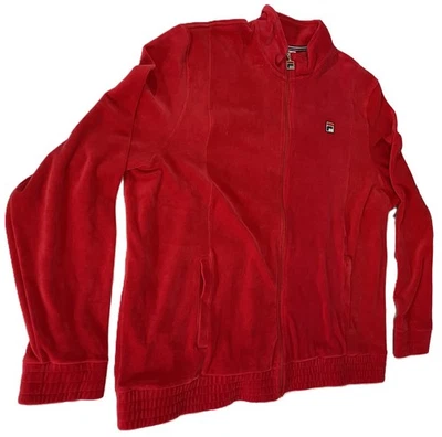 Classic FILA 4XL Red Velour Track Jacket Size = 4XL - Image 1 of 4