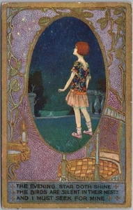 Artist-Signed VIVIAN MANSELL Postcard "THE EVENING STAR DOTH SHINE" / UK 1929 - Picture 1 of 2