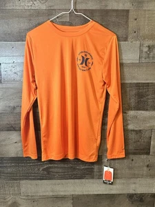 Hurley Mcmxcix Orange Long Sleeve Shirt (14/16) NWT - Picture 1 of 2