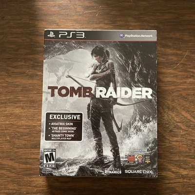 Tomb Raider PS3 Game + The Beginning Comic Book Box Set COMPLETE! CIB - Image 1 of 4