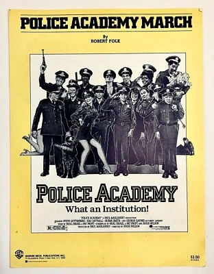 Police Academy March Vintage Sheet Music 1984 Piano Score Guitar Movie Song - Image 1 of 3