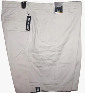 Roundtree Yorke Cargo Shorts Stone Off-White BIG 44 Classic Fit Stretch NWT - Picture 1 of 2