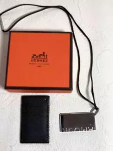 HERMES Paris Amour Symbol Pendant Necklace Length 47cm Leather Strap Box & Case - Picture 1 of 19