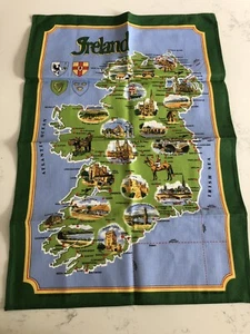 irland geschirrtuch vintage retro leinen baumwolle neu unbenutzt - Bild 1 von 5