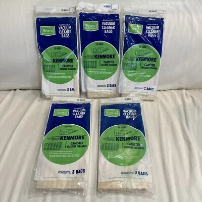 (5) Sears KENMORE CANISTER VACUUM CLEANER DISPOSABLE BAGS (15)Total Bags 20 5033 - Image 1 of 3