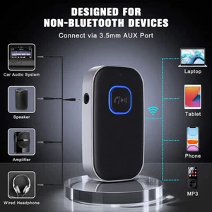 Bluetooth Audio Transmitter Receiver Audio AUX Wireless Adapter For Car Speaker - Picture 1 of 15