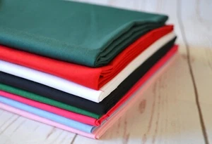 Polycotton Plain Fabric Dress Cloth 112cm wide Metre/ Half/ Samples - 33 colours - Picture 1 of 34