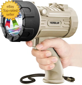 Rechargeable Spotlight Flashlight with 1000,000 Lumen LED, IP67 Waterproof Long - Picture 1 of 7