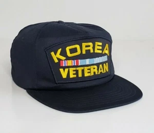Vintage King Louie Korea Veteran Ribbons Snapback Hat Cap Patch Navy Made in USA - Picture 1 of 10