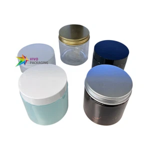 200g/200ml PET Plastic Cosmetic Jar with Lid (100 units) (D71mm x H70mm) - Picture 1 of 18