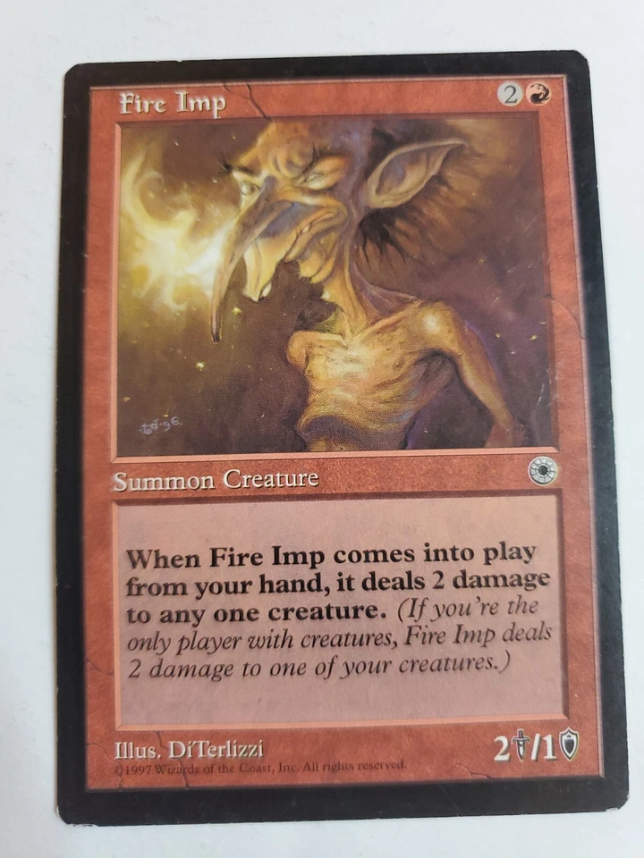 MTG Magic The Gathering Card Fire Imp Summon Creature Red  Portal - Image 1 of 2