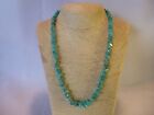Turquoise Nugget With Silver Native American Navajo Southwestern Style Necklace