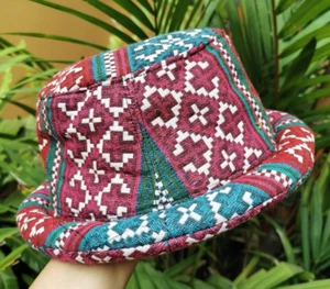 Sombrero Gorra Hombres Pesca Tam Tailandés Cubo Rollo Ala Algodón Boho Hippie Tribal Cabeza 23" - Imagen 1 de 11