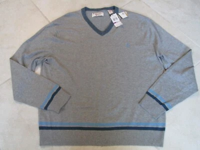 NOVO Suéter Masculino Original Penguin By Munsingwear Gola V Extra Grande Cinza Azul - Imagem 1 de 4