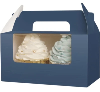 Yotruth White 2 Cupcake Carrier Box Holders (50 Boxes) 6.2 x 3.5 x 3.5 inch - Image 1 of 4