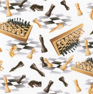 Fat Quarter Robert Kaufman Checkmate White 100% Cotton Fabric - Picture 1 of 1