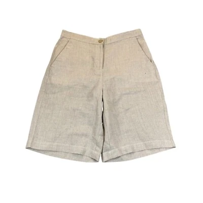 Bermudas para mujer L.L.Bean talla 10 beige calce clásico lino recto-casual Foto 1 de 4