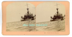 Marina/Militar - MONITOR DE DOBLE TORRETA - 1898 Kilburn Stereoview - Imagen 1 de 2