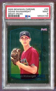 2000 ADAM WAINWRIGHT ROOKIE PSA 9 MINT #93  BOWMAN CHROME DRAFT PICKS (4729) - Picture 1 of 2