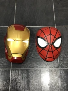 Marvel Iron Man And Spider-Man 3D LED Wall Night Light Kids Room Light Up Mask - Picture 1 of 11