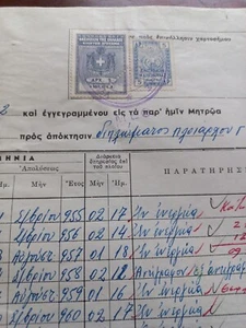 #738 Greece man from Lagada Chios Xios m. navy document w/ revenues 1965 - Picture 1 of 3