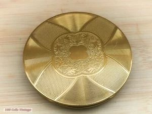 Espejo grande tono dorado guilloche-maquillaje/polvo vintage compacto-204 - Imagen 1 de 5