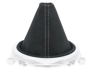 PARA AUDI TT MK2 8J 06-14 BOTAS CAMBIO DE MARCHAS GAITER NEGRAS PUNTADAS GRIS ALCANTARA - Imagen 1 de 4