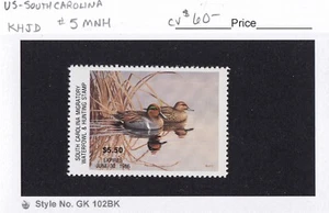 MATT'S STAMPS US SCOTT #54, $5.50 SOUTH CAROLINA STATE DUCK STAMP 1985 MNH CV$60 - Picture 1 of 2