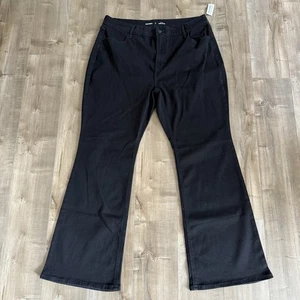 NUOVO Old Navy High-Rise Wow Svasato Nero Jeans Donna 18 Pantaloni Elasticizzati Scuri - Foto 1 di 8