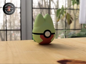 #252 Geckarbor Pokeball im Maßstab 1:1, 3D Druck, Pokemon, Gaming - Bild 1 von 3