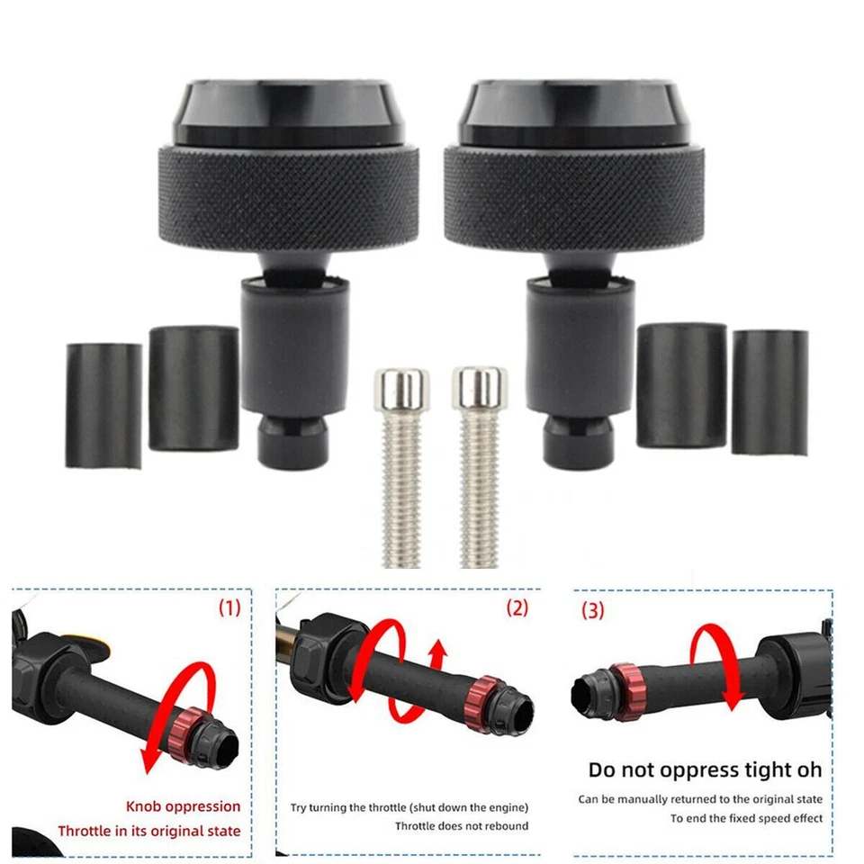 Universal CNC Motorcycle Cruise Control Throttle Clamp Assist End Bar Black 2PCS - Image 1 of 4