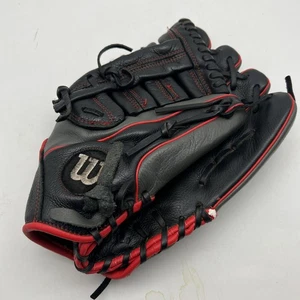Guanto da baseball Wilson A500 nero e rosso guanto da baseball pulito 12,5" - Foto 1 di 6