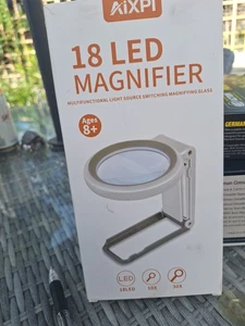 30X 10X Magnifying Glass with Light and Stand, Folding Handheld Magnifying Gl... - Picture 1 of 2