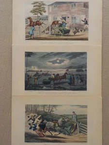 HENRY ALKEN mit Rawlins und Duncan - Lustige Reit- u. Fahrunfälle. 3 Radierungen - Picture 1 of 1