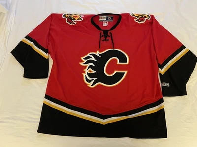 Calgary Flames Blasty Horse Shoulder Patch NHL CCM Vintage Hockey Jersey  XXL - Image 1 of 4