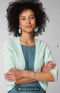 J. Jill Pure Jill Shrug Open Cardigan Medium Cotton LightWeight Light Blue - Picture 1 of 11