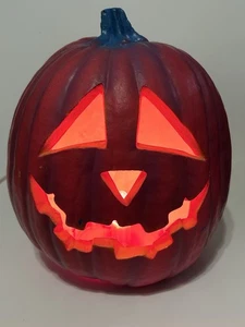VTG 1993 Trendmasters 10" Halloween Pumpkin Jack-O-Lantern Foam Blow Mold Light - Picture 1 of 12
