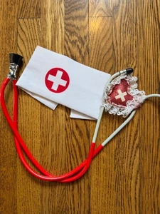 Estetoscopio y sombrero de enfermera para mujer disfraz de Halloween - Imagen 1 de 5