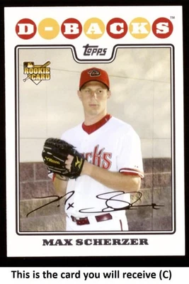 Actualización Topps 2008 - Juego de equipo Arizona Diamondbacks con Max Scherzer (C) Foto 1 de 3
